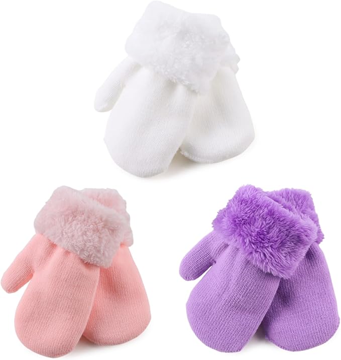 PESAAT Baby Girl Mittens Fleece Toddler Boy Mittens Warm Kids Winter Gloves Unisex Cold Weather Baby Gloves-BubblyBeeBaby