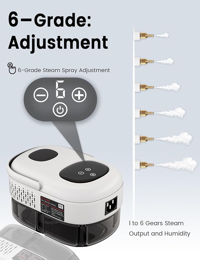 2500W Handheld Steam Cleaner,Portable Car Steamer For Auto Detailing,High-Temperature and Pressure Steam Cleaner For Home, Steam Cleaning Machine for Furniture,Kitchen,Grout,Floor,Tile (6-White)-BubblyBeeBaby