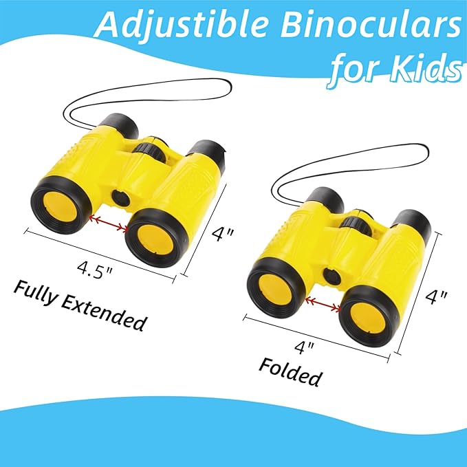 20 Pack Binoculars Toy for Kids, Kids Binoculars with Compass and Neck String, Nature Exploration Toys, Party Favors Learning Gifts for Sightseeing, Camping Adventure, Birdwatching-BubblyBeeBaby