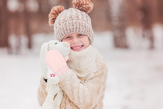 Toddler Gloves Kids Mittens Winter Warm Lined Fleece Gloves Waterproof Snow Baby Mitten for Boys Girls-BubblyBeeBaby