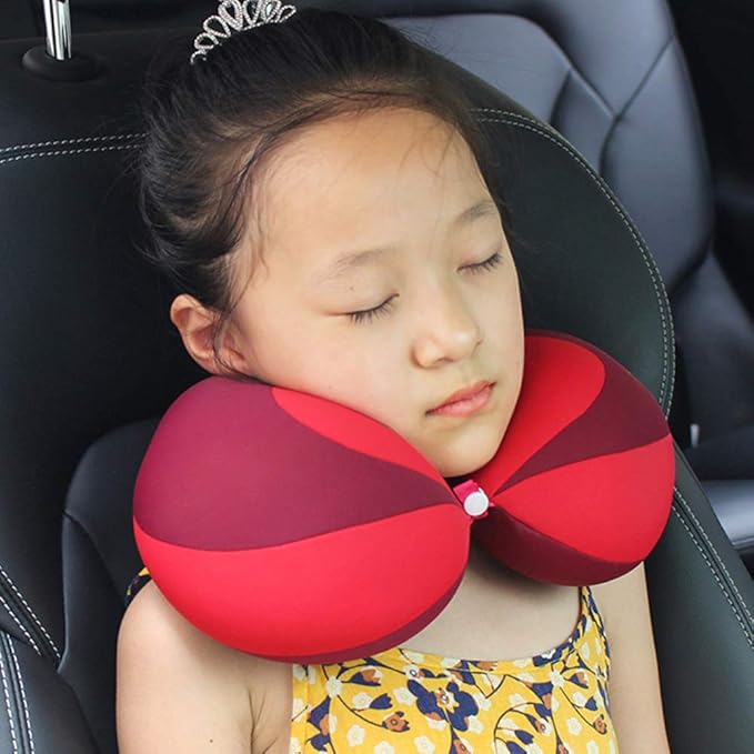 MOOB Kids Pillow for Car Seat Kids Travel Neck Pillow U-Shape Protection Headrest Air Cushion Child Car Seat Pillow-BubblyBeeBaby