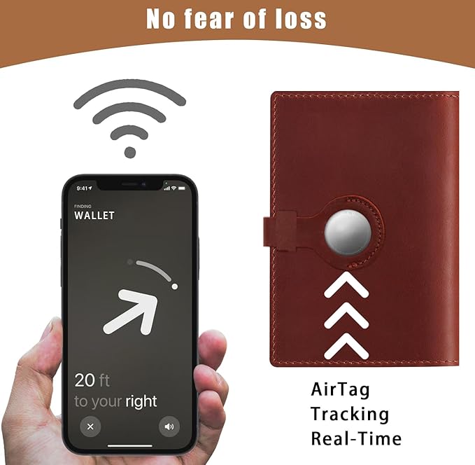 Jack&Chris Genuine Leather Passport Holder For Travel, RFID Blocking Handmade Passport Holder with Card Case Organized & Safe, Quality Travel Essentials for Women and Men for Gifting, Red-BubblyBeeBaby