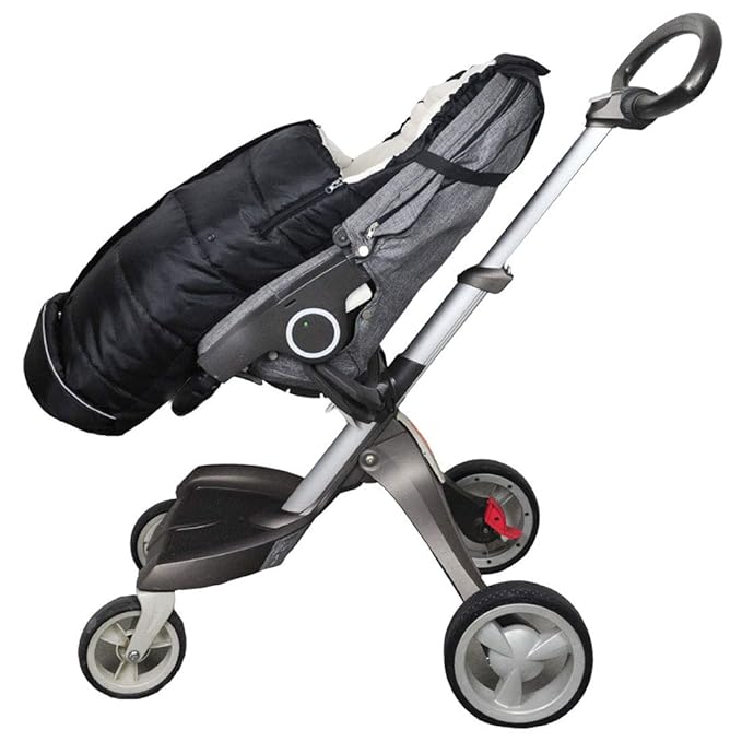 German Designed Universal Stroller Footmuff, 5 Way Zippers Style for Baby Easy in & Out of Water Repellent Winter Stroller Bunting Bag, Height/Temperature Adjustable Anti-Kick Stroller Sleeping Bag-BubblyBeeBaby