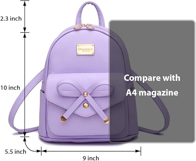 I IHAYNER Girls Bowknot Cute Leather Backpack Mini Backpack Purse for Women-BubblyBeeBaby