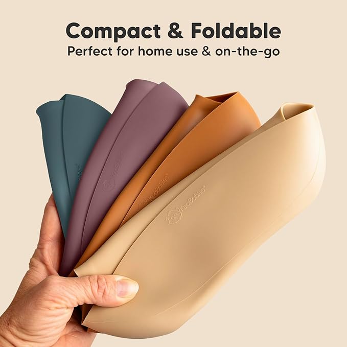 KeaBabies 2-Pack Silicone Baby Bibs for Eating - Sturdy Food-Grade Silicone Bibs for Babies Girl, Boy, Large Food Catcher, Clean & Put On Easily, Waterproof Toddler Feeding Essentials (Rocky)-BubblyBeeBaby