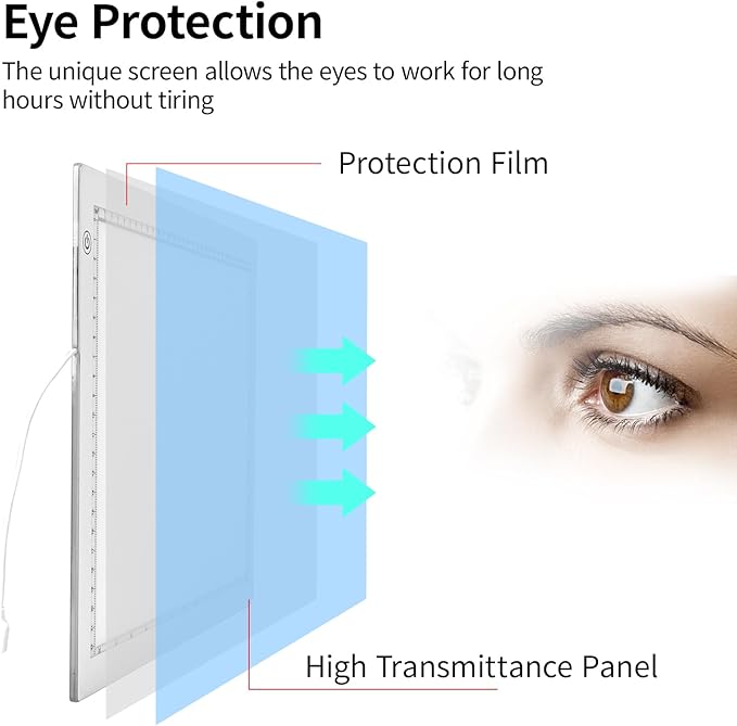 A4 LED Light Box for Tracing, elice Artist Drawing Lightbox Light Table Light Pad Light Copy Board, Up to 8000 Lux Super Bright Lightpad for Cricut Weeding Vinyl, Diamond Painting, Sketching (White)-BubblyBeeBaby