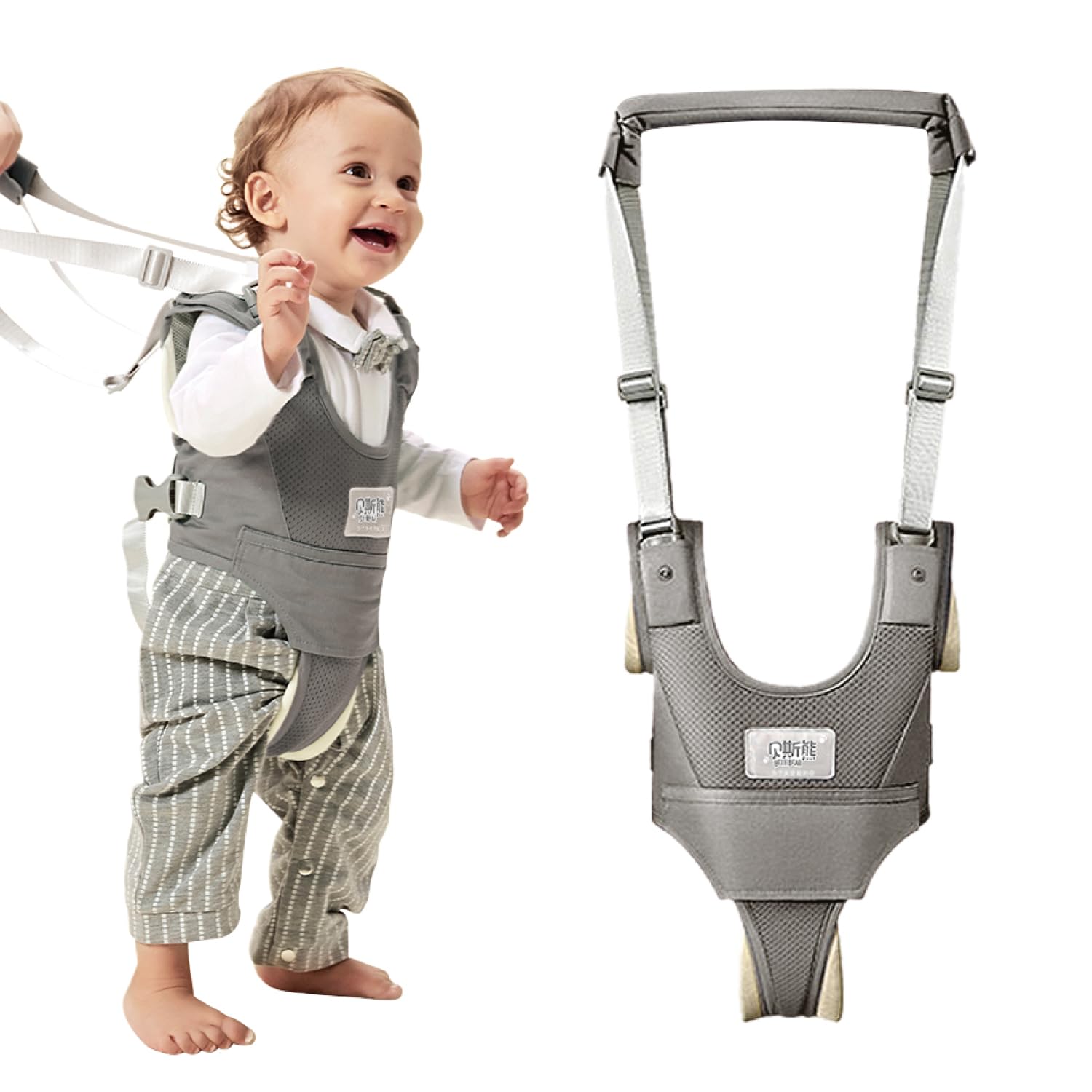Baby Walking Harness-Handheld Assistant Belt- Toddler Infant Walking Aid for Trainer & Support 7-24 Month Old (summer-Gray-1819)
