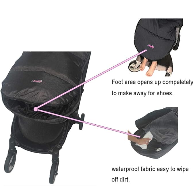 Toddler Stroller Footmuff Cosy Toe Buggy Pushchair Sleeping Bag, Easy Open & Removable Front Piece,Special Design Fits All Travel Gears Perfectly, 6-48M-BubblyBeeBaby