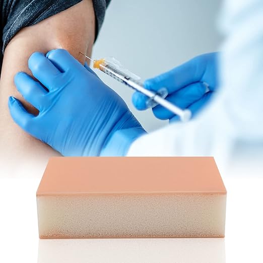 Injection Pad for Nursing Students, Injection Teaching Model with Absorbent Sponge, Subcutaneous Injection Training Pad for Medical Student(Training Use Only)-BubblyBeeBaby