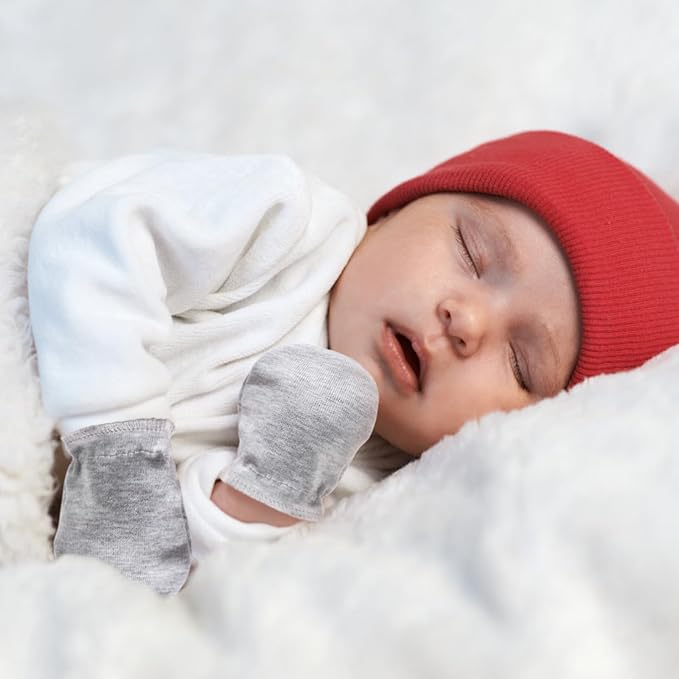 Newborn Baby Mittens No Scratch Cotton Elastic Wrist Gloves Infant Toddler Mittens for Baby Boy Girl 0-6 Months-BubblyBeeBaby