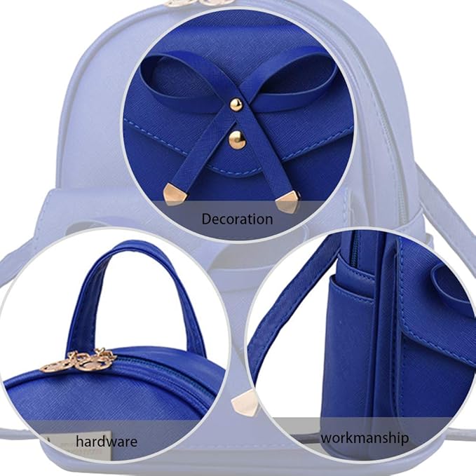 I IHAYNER Girls Bowknot Cute Leather Backpack Mini Backpack Purse for Women-BubblyBeeBaby