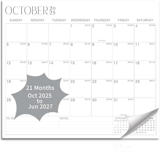 2025-2027 Magnetic Fridge Calendar 21 Monthly Magnetic Calendar for Refrigerator Planner Runs from October 2025 Until June 2027 Easy Organizing Markers Tearable (Simplicity)-BubblyBeeBaby
