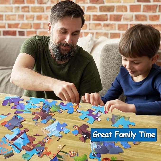 Jumbo Floor Puzzle for Kids, Large Jigsaw Puzzles 35 Piece for Kids Ages 3-5,Preschool Learning & Education Toys, Gifts for 4-8 Year Old Boys and Girls (Marine Animals 2)-BubblyBeeBaby