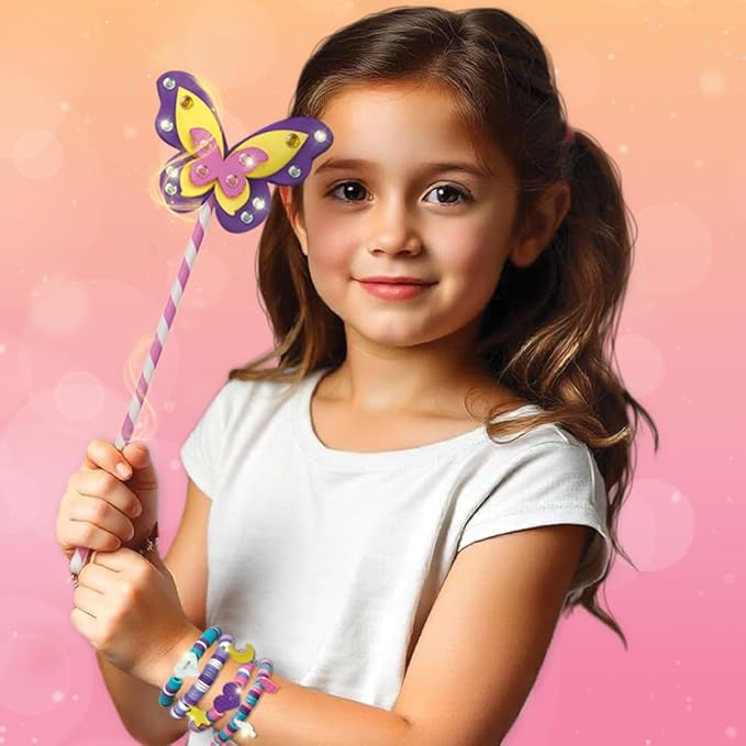 Imagimake Princess Craft Kit | 10 Mess-Free DIY Activities | Bracelet Making Kit, Unicorn Pouch, Butterfly Wands & Photo Frame | Girls Toys Age 6-8 | 5,6,7,8,9,10,11,12 Year Old Girl Birthday Gifts-BubblyBeeBaby
