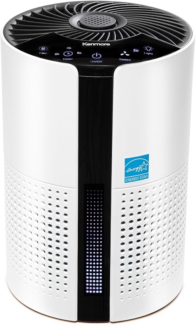 Kenmore PM1010 Air Purifiers for Bedroom Up to 348 Sq.Foot with H13 True HEPA Filter, Child Lock, Sleep Mode for Small Rooms-BubblyBeeBaby