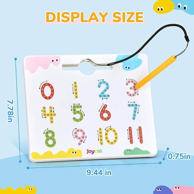 JoyCat Double-Sided Magnetic Number Tracing Board - 2-in-1 Numbers 1-20 Writing Toys for Toddlers & Kids, Preschool Math Manipulatives, Kindergarten Educational Learning Gifts for 3-5 Year Olds-BubblyBeeBaby