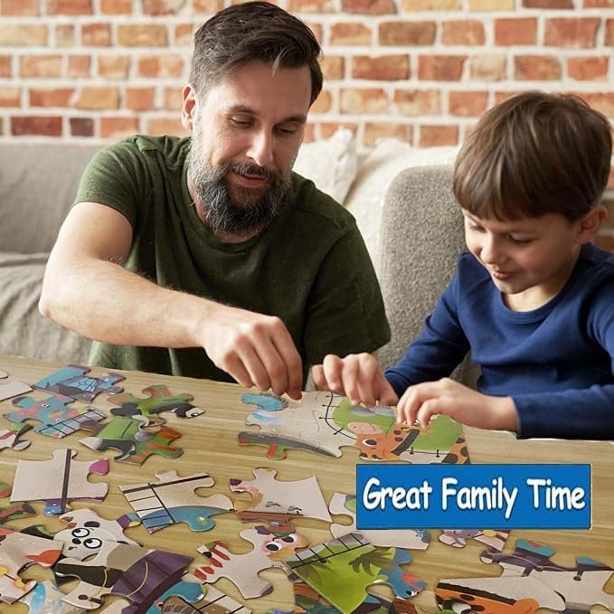 Jumbo Floor Puzzle for Kids, Large Jigsaw Puzzles 35 Piece for Kids Ages 3-5,Preschool Learning & Education Toys, Gifts for 4-8 Year Old Boys and Girls (Panda Animals)-BubblyBeeBaby