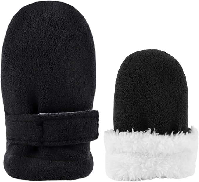 Zsedrut No Scratch Baby Mittens Toddler Infant Fleece Lined Gloves Winter Warm Mitten for Baby Boys Girls-BubblyBeeBaby