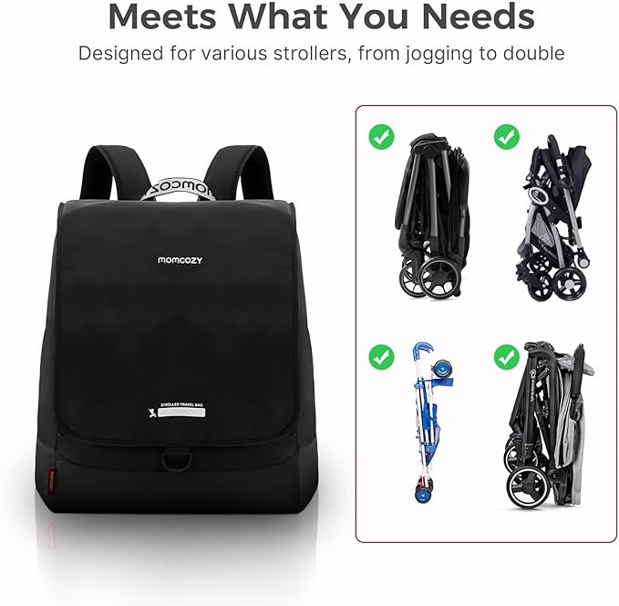 Momcozy Stroller Travel Bag for Airplane | Suit ClickGo Stroller | Compatible with Strollers Folded Dimensions of 22.1 X 17.3 X 9.8 Inch | Fit Most Major Brand | Hand-held ＆ Back-carrying-BubblyBeeBaby