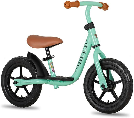 JOYSTAR 10"/12" Toddler Balance Bike for Girls & Boys, Ages 18 Months to 5 Years, Kids Push Bike with Footrest & Adjustable Seat Height, First Birthday Gifts for 2-5 Boys Girls-BubblyBeeBaby