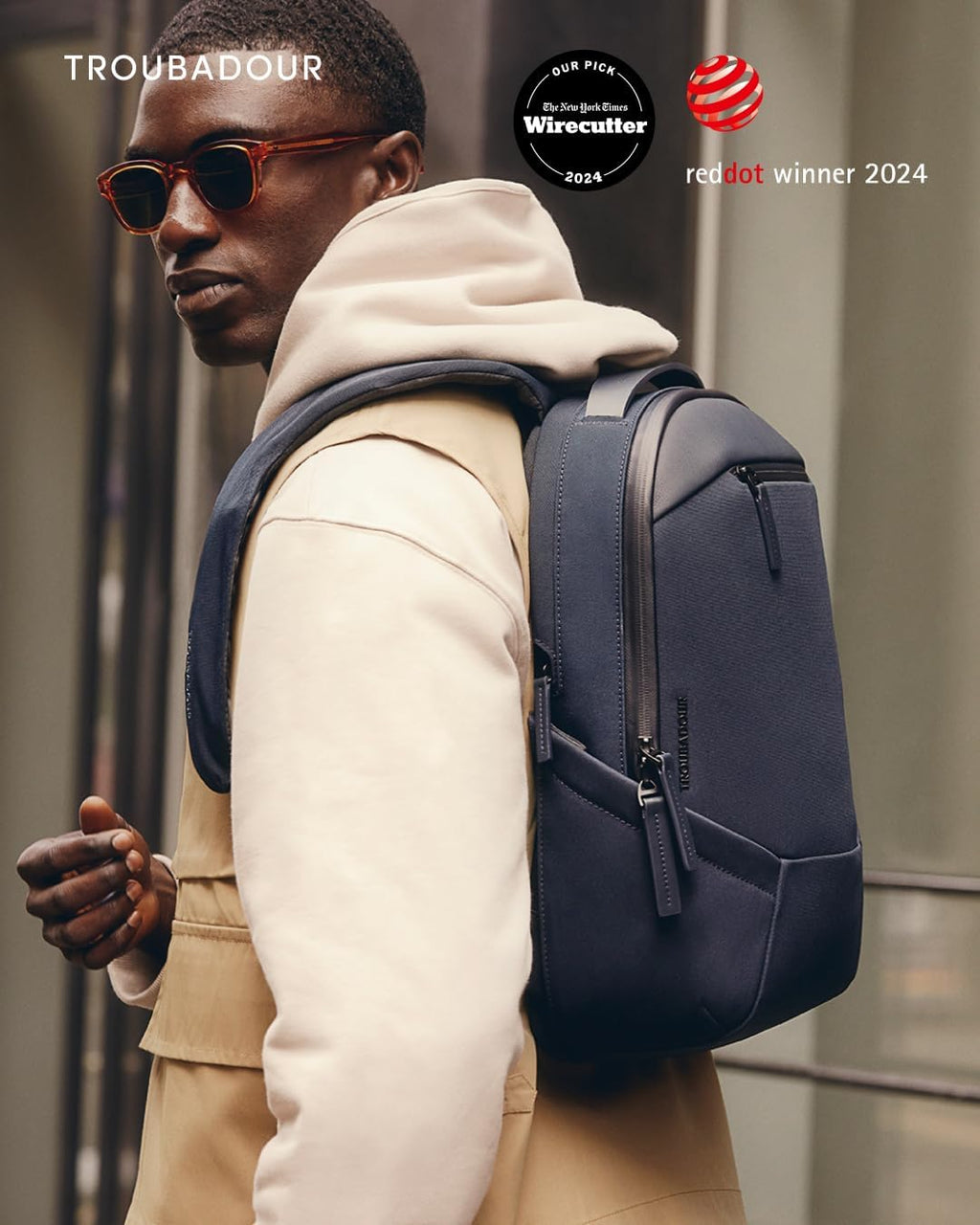 Troubadour Apex Backpack 3.0-25L Premium Laptop Backpack - Ergonomic & Water Resistant - Designed for Work and Travel - Navy