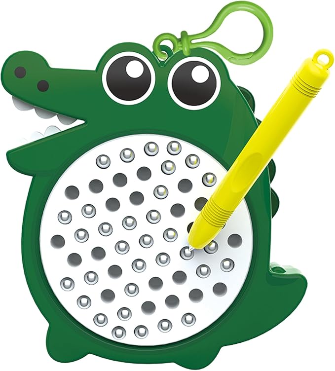 1PCS Crocodile Magnetic Drawing Board for Kids & Toddlers with Beads and Magnet Stylus Pen - Magnetic Travel Toy for Airplane & Car Ride Activities for Kids-BubblyBeeBaby