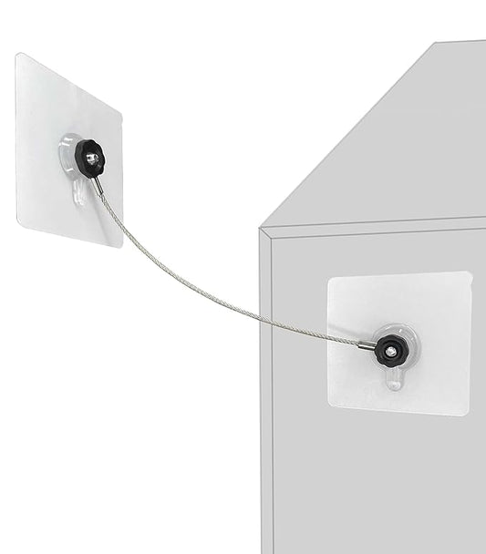 10 inches Stainless Steel Furniture Straps for Baby Proofing, No-Drill Furniture Anchors Earthquake Straps, Prevent Falling and Anti Tip TV Safety Straps, 6 Pcs-BubblyBeeBaby