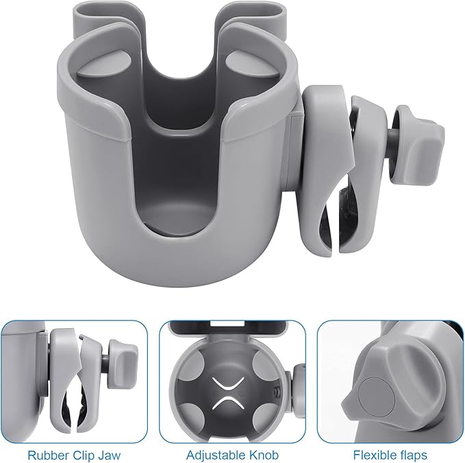 Accmor Stroller Cup Holder with Phone Holder, Bike Cup Holder, Universal Cup Holder for Uppababy Nuna Doona Strollers, 2-in-1 Cup Phone Holder for Stroller, Bike, Wheelchair, Walker, Scooter-BubblyBeeBaby
