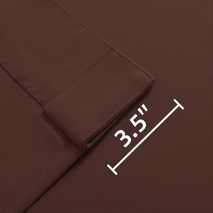 Joydeco 90 Inch Blackout Curtains for Bedroom, Thermal Insulated Curtains 90 Inches Long, Room Darkening Drapes for Living Room Window Rod Pocket Back Tab (W52 x L90 Inch, Chocolate)-BubblyBeeBaby