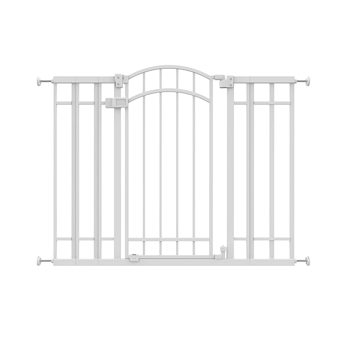 Ingenuity Decorative Extra Tall Baby Gate & Dog Gate, 28.5"-48" Wide, 36" Tall, Hardware or Pressure Mounted, Install on Top or Bottom of Stairs, Banister, or Doorway - White-BubblyBeeBaby