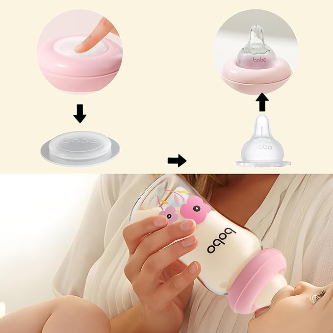 YOHKOH Glass Breast Milk Storage Bottles - 100% Leak-Proof, BPA-Free Breastmilk Storage Containers, Freezer & Dishwasher Safe, Ideal for Nursing Mothers (Multicolor, 5.4oz (Pack of 6))-BubblyBeeBaby