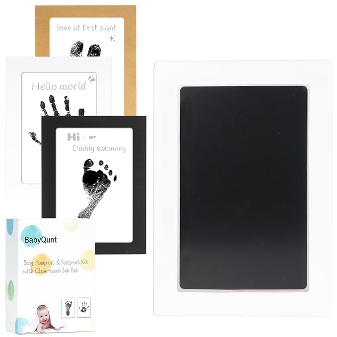 Inkless Baby Hand and Footprint Kit,Clean-Touch Ink Pad Kit,Safe No Mess Printing Infant Hand Foot Stamp,1 Pack Newborn Inkless Print Pads Best Keepsake or Gifts for Family-BubblyBeeBaby