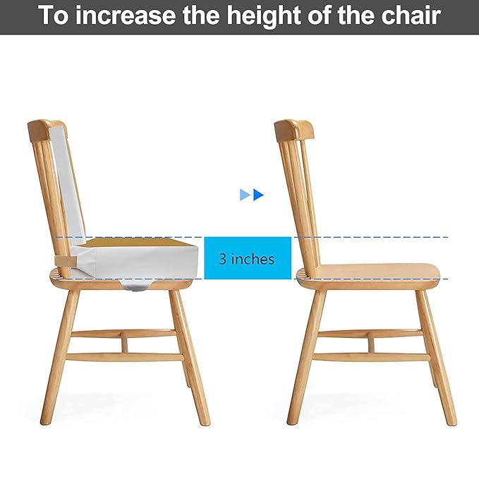 Kalawen Upgraded 2Pcs PU Washable Straps Safety Buckle Toddler Booster Seat for Kitchen Chair, Portable Travel-BubblyBeeBaby