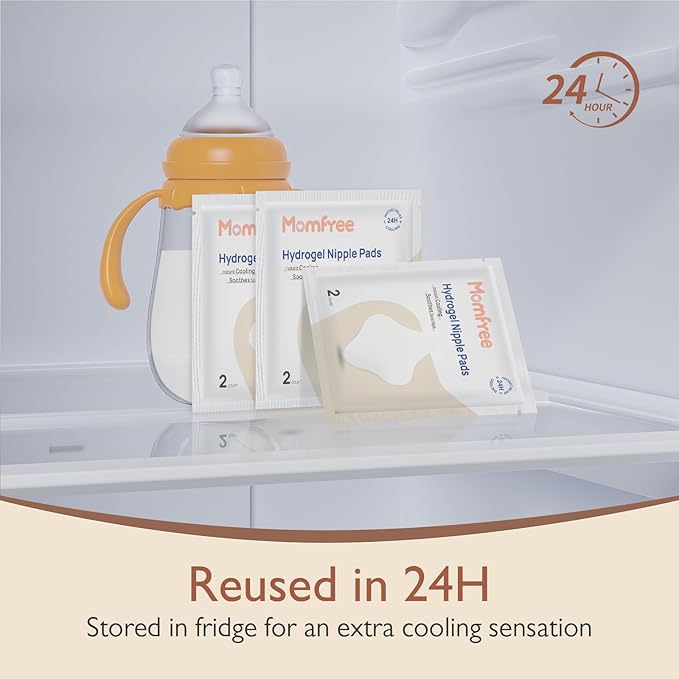 Hydrogel Soothing Gel Pads for Breastfeeding: Breast Pads Reusable for Instant Pain Relief | Provides Cooling Effect | Healing Nipples - 12 Packs(24 Count)-BubblyBeeBaby