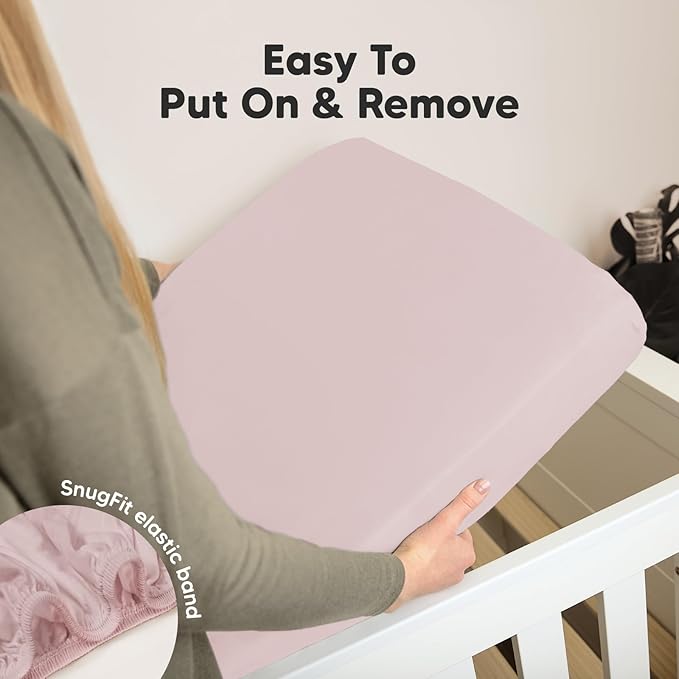 KeaBabies 2-Pack Organic Crib Sheets for Boys, Girls - 52x28 Fitted Crib Mattress Sheet Neutral, Breathable Jersey Cotton Cover for Baby Bed, Toddler Mattress, Soft & Cute Prints (Pastel)-BubblyBeeBaby