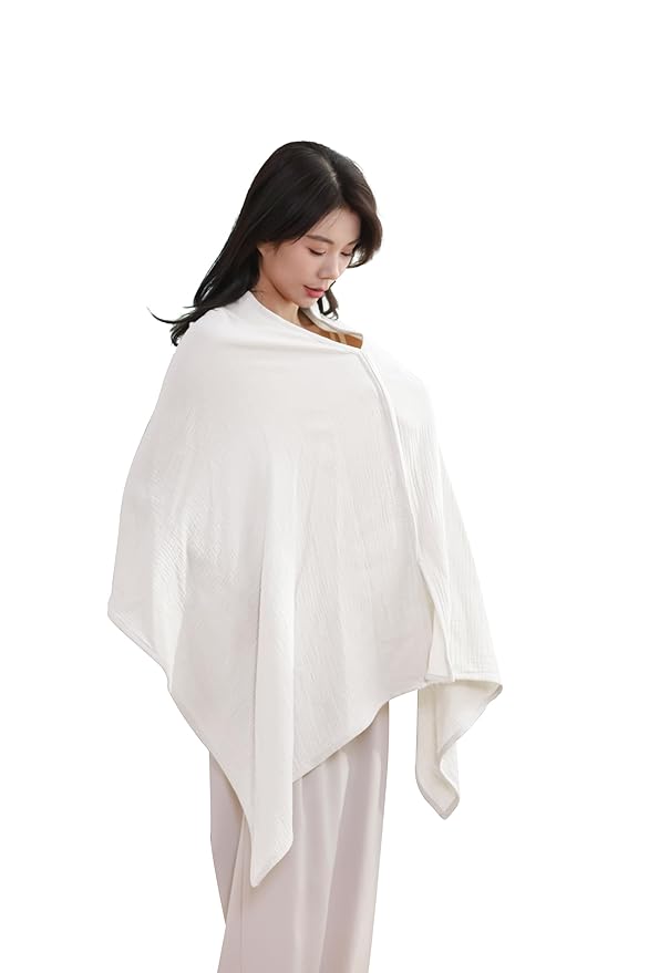 2-Pack Nursing Covers for Breastfeeding, 100% Organic Cotton Muslin Breastfeeding Cover, Multi-Use Nursing Scarf, Car Seat Canopy, Stroller Cover, Soft Breathable Baby Blanket Pink-BubblyBeeBaby