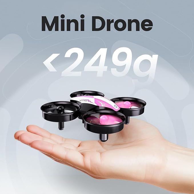 Holy Stone HS210 Mini Drone for Kids 8-12 and Beginners, RC Nano Quadcopter Indoor Drone with Circle Fly, Auto Hovering, 3D Flip, and Headless Mode, Great Gift Toy for Boys and Girls, Pink-BubblyBeeBaby