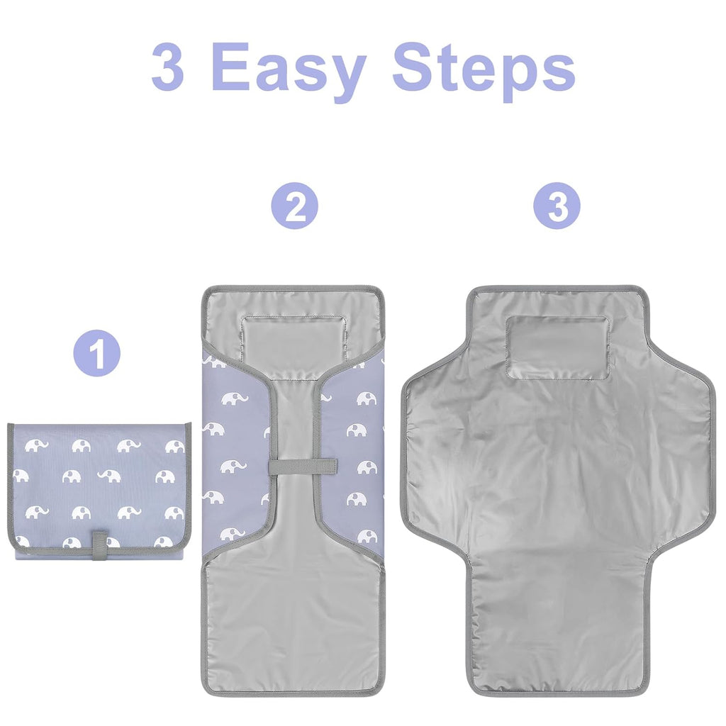Accmor Portable Diaper Changing Pad, Waterproof Baby Changing Mat, Foldable Travel Diaper Changing Pads for Baby, Baby Essentials Shower Registry Gifts