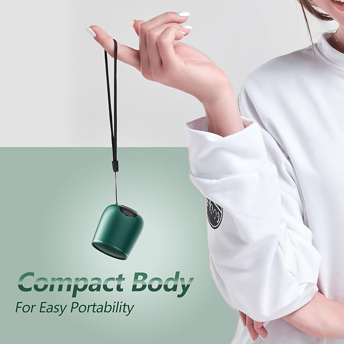 INSMY Small Bluetooth Speaker, Waterproof Mini Portable Wireless Speaker, Punchy Bass Rich Audio Stereo Pairing, Handheld Pocket Size for Hiking Biking Gift Laptop Tablet (Green)-BubblyBeeBaby