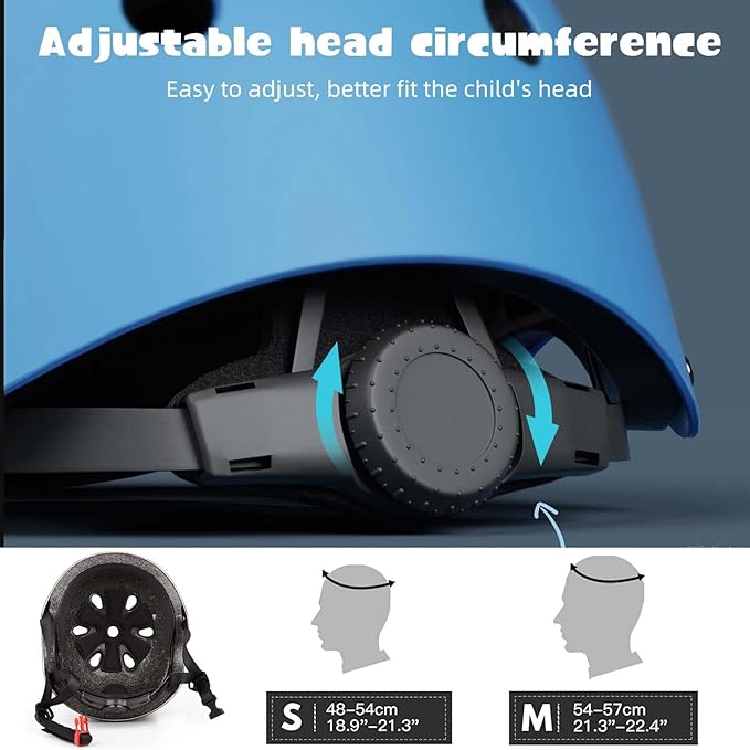 Kids Bike Helmet Set Adjustable for Children, Boys, Girls and Teenagers Aged 3-8 Years Includes Elbow, Knee, Wrist Guards Children's Helmet Protection Set for Bikes SkateboardsRollerskates-BubblyBeeBaby