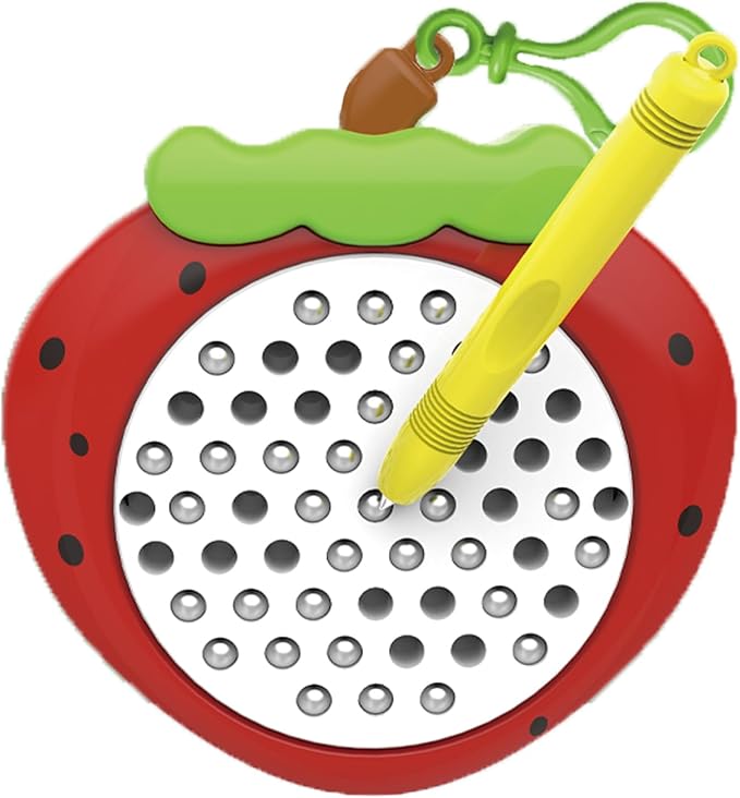 1PCS Strawberry Magnetic Drawing Board for Kids & Toddlers with Beads and Magnet Stylus Pen - Magnetic Travel Toy for Airplane & Car Ride Activities for Kids-BubblyBeeBaby
