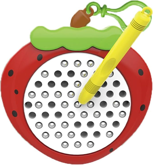 1PCS Strawberry Magnetic Drawing Board for Kids & Toddlers with Beads and Magnet Stylus Pen - Magnetic Travel Toy for Airplane & Car Ride Activities for Kids-BubblyBeeBaby