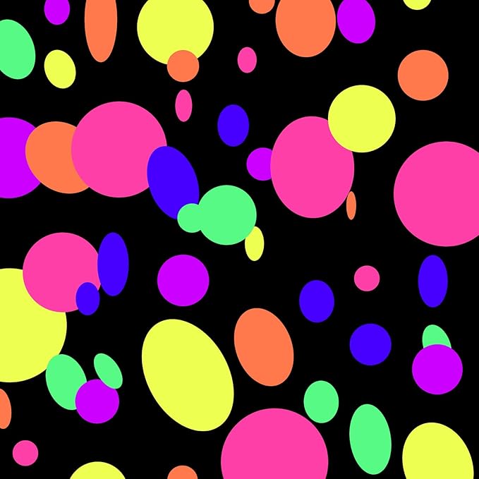 108ft UV Round Dot Neon Paper Streamers - Glow in The Dark Party Favors & Decorations for Wedding & Birthday Parties-BubblyBeeBaby