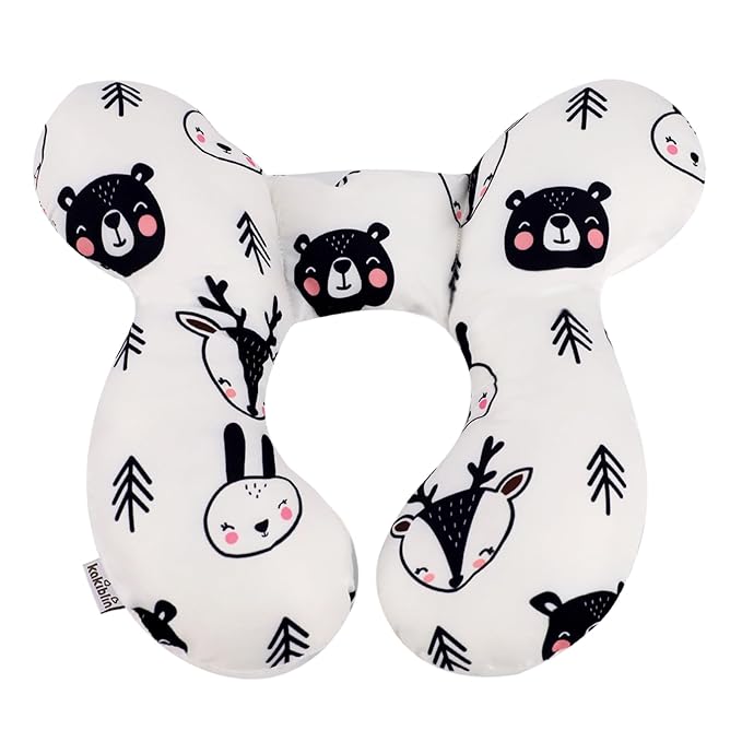 KAKIBLIN Baby Travel Pillow, Pillow for Head and Neck, Upgraded Baby Neck Support Pillow for Car Seat,Pushchair,Travel (Bear)-BubblyBeeBaby