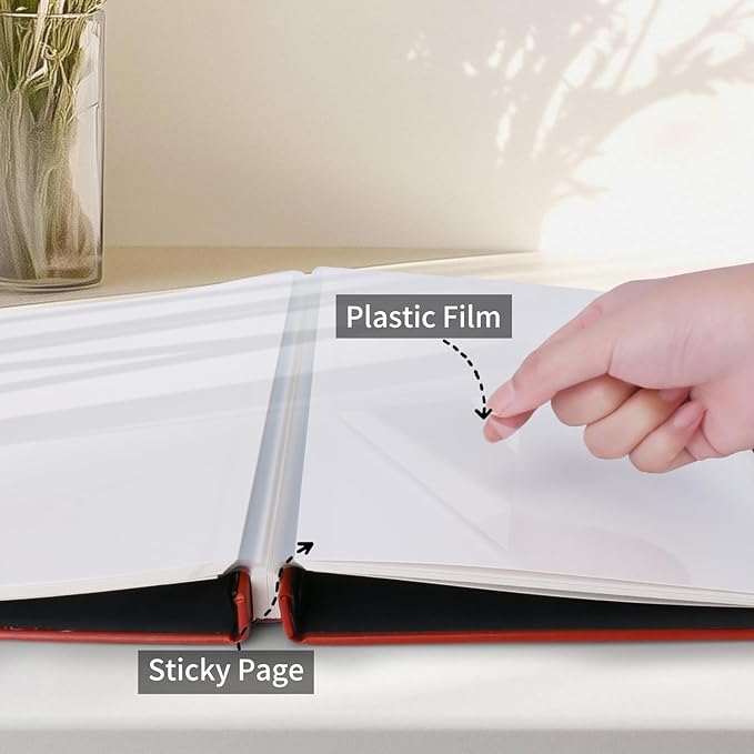 Inspirational Leather Photo Album,Magnetic Self-Stick Page Photo Album,Family Album,Hand Made DIY Albums Holds 3x5, 4x6, 5x7, 6x8 Photos (brown-always remember)-BubblyBeeBaby