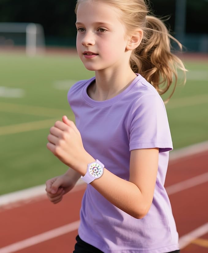 Kids Analog Watch Boys Girls, 30M Waterproof, Sports Watch for Boys, Easy to Read Children's Thin Dial Wrist Watches with Soft Band, for Ages 5-15 Kids Great Birthday Gifts Christmas Day-BubblyBeeBaby