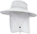 Outdoor Sun Hats with Stowable Neck Flap for Men Women UPF 50+ Mesh Summer Bucket Hat Wide Brim for Fishing Safari Hiking