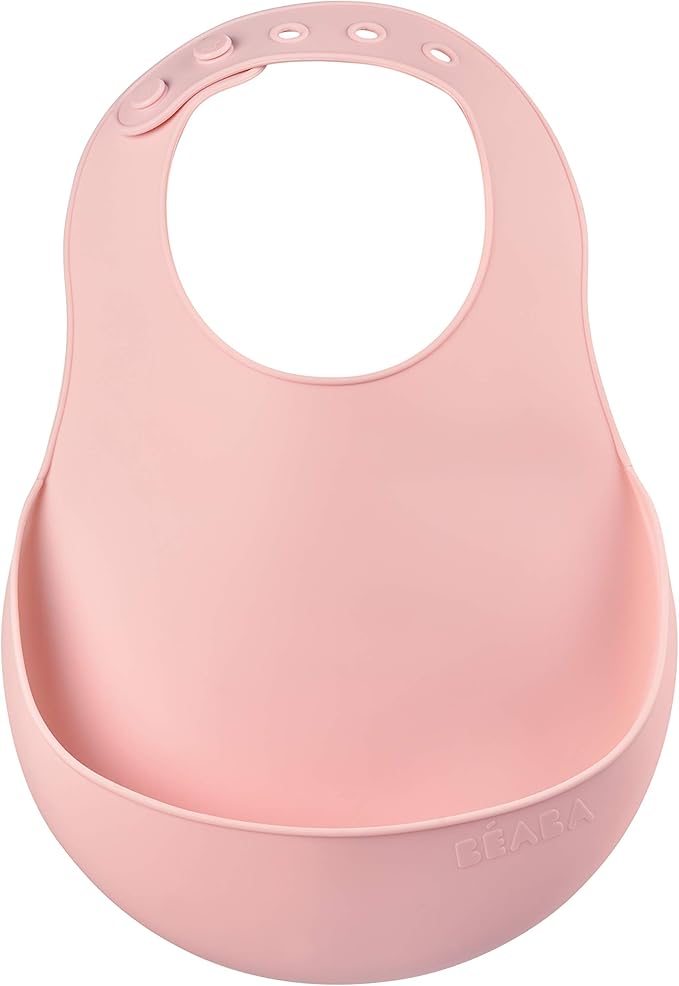 BEABA Silicone Baby Bib, Made with Soft Supple Silicone, Baby Bibs with Baby Food Catcher, Baby Essentials for Baby Feeding-BubblyBeeBaby