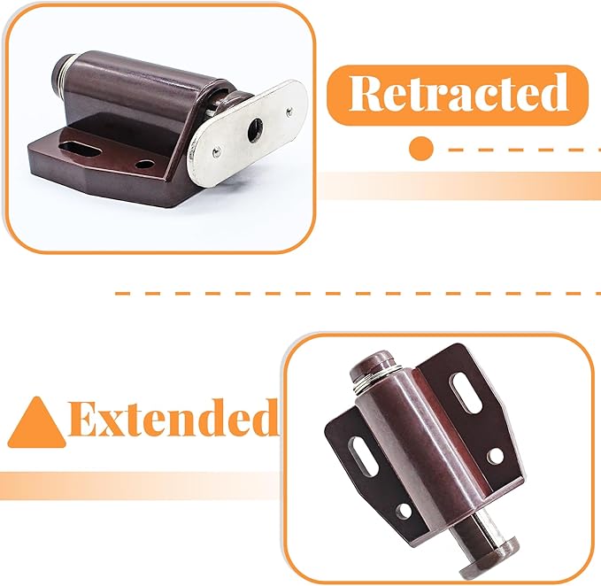 2 Pack Cabinet Magnetic Touch Latch, Push to Open Catches Magnet Push Release Latches Hardware for Kitchen Cabinet Drawer Cupboard Closet Door (Brown)-BubblyBeeBaby