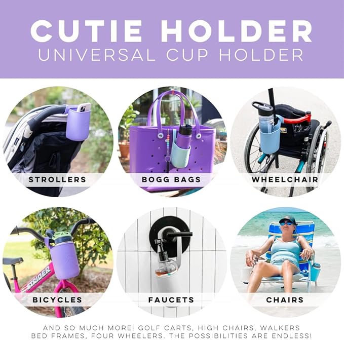 Ryan & Rose Cutie Holder Universal Stroller Cup Holder (Orchid)-BubblyBeeBaby